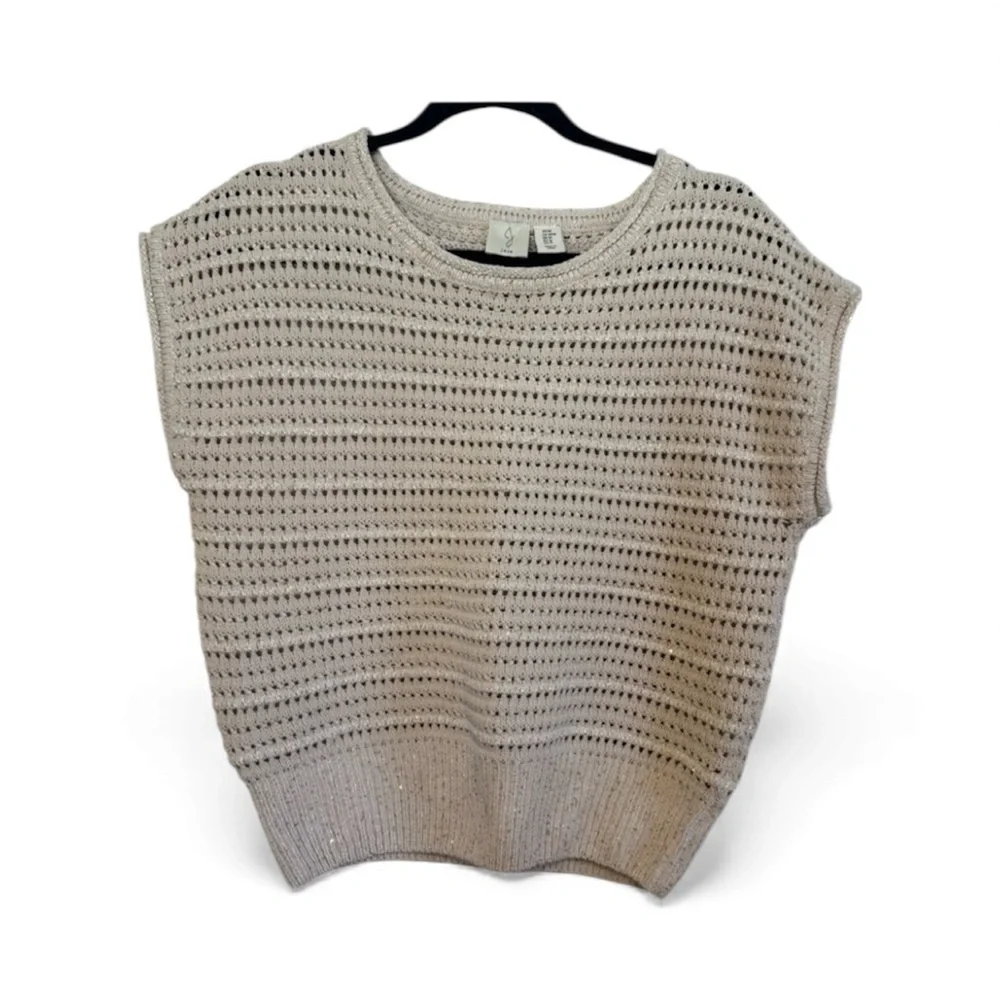 Joie Beige Bohemian Knit Sweater vest
